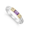 Amethyst and Diamond Stacking Ring