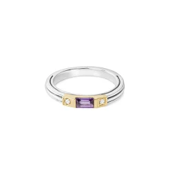 Amethyst and Diamond Stacking Ring