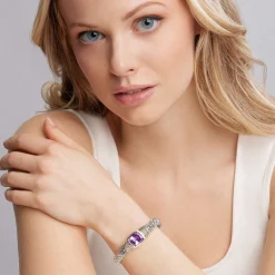 Amethyst Caviar Bracelet | 9mm