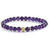 Amethyst Gold Station Bead Bracelet
