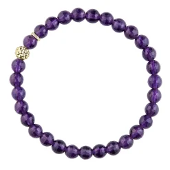 Amethyst Gold Station Bead Bracelet