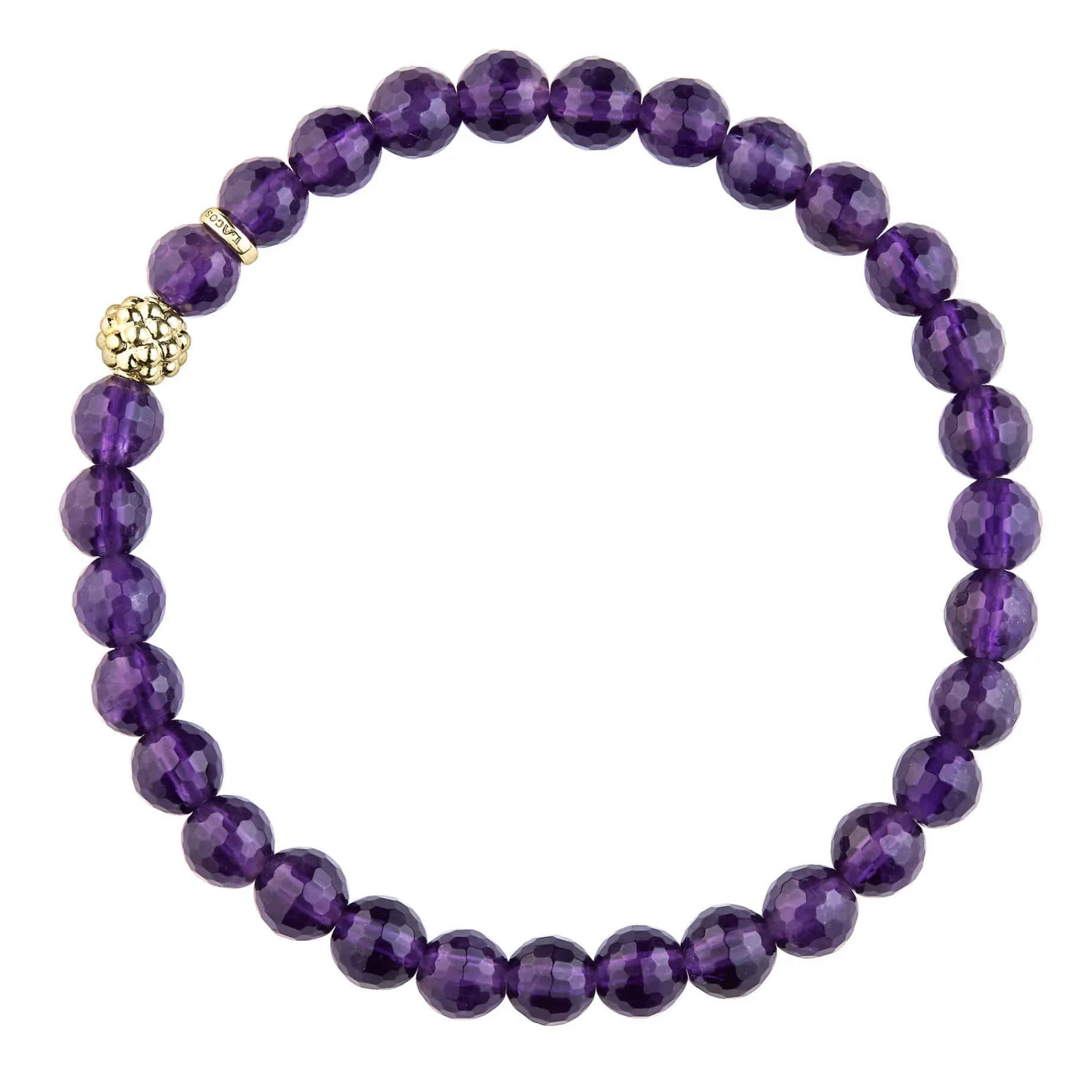 Amethyst Gold Station Bead Bracelet