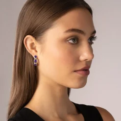 Amethyst Hoop Earrings