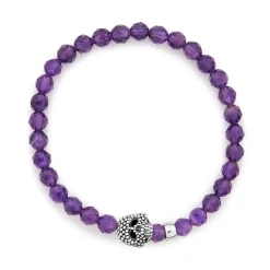 Amethyst Skull Bracelet