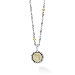 B Initial Diamond Charm Necklace