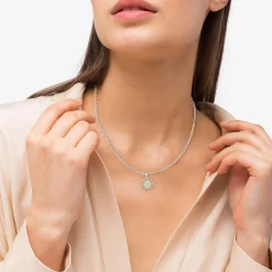 B Initial Diamond Charm Necklace