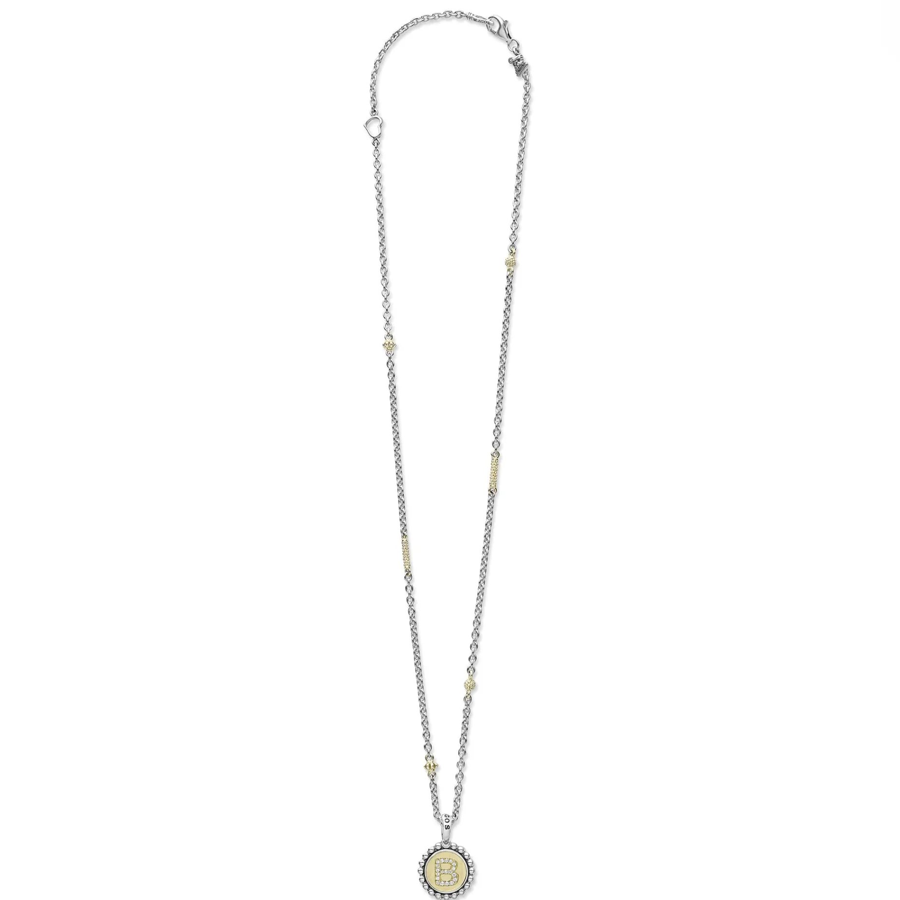 B Initial Diamond Charm Necklace