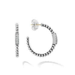 Beaded Diamond Hoop Earrings