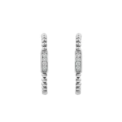 Beaded Diamond Hoop Earrings