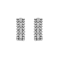 Beaded Diamond Huggie Earrings