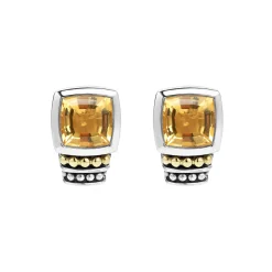 Bezel-Set Citrine Stud Earrings