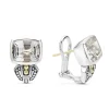 Bezel-Set White Topaz Earrings