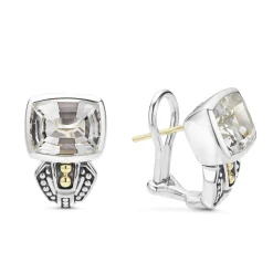 Bezel-Set White Topaz Earrings