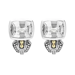 Bezel-Set White Topaz Earrings