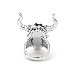 Black Agate Long Horn Ring