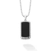 Black Agate Tag Amulet Necklace