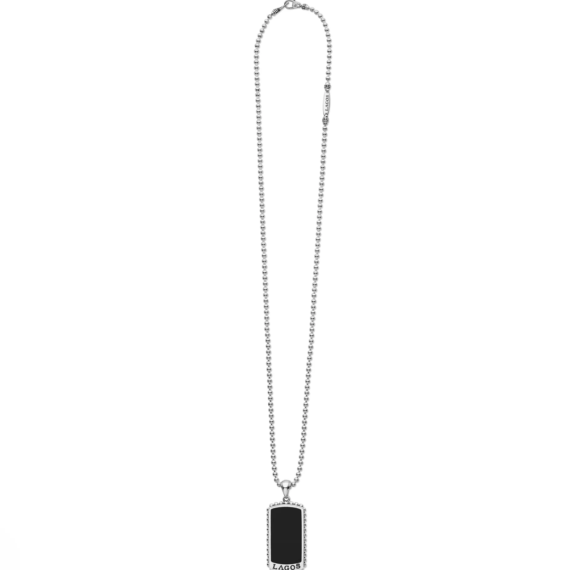 Black Agate Tag Amulet Necklace