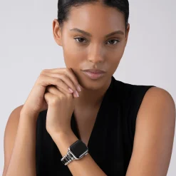 Black Ceramic and Stainless Steel Watch Bracelet-38-45mm