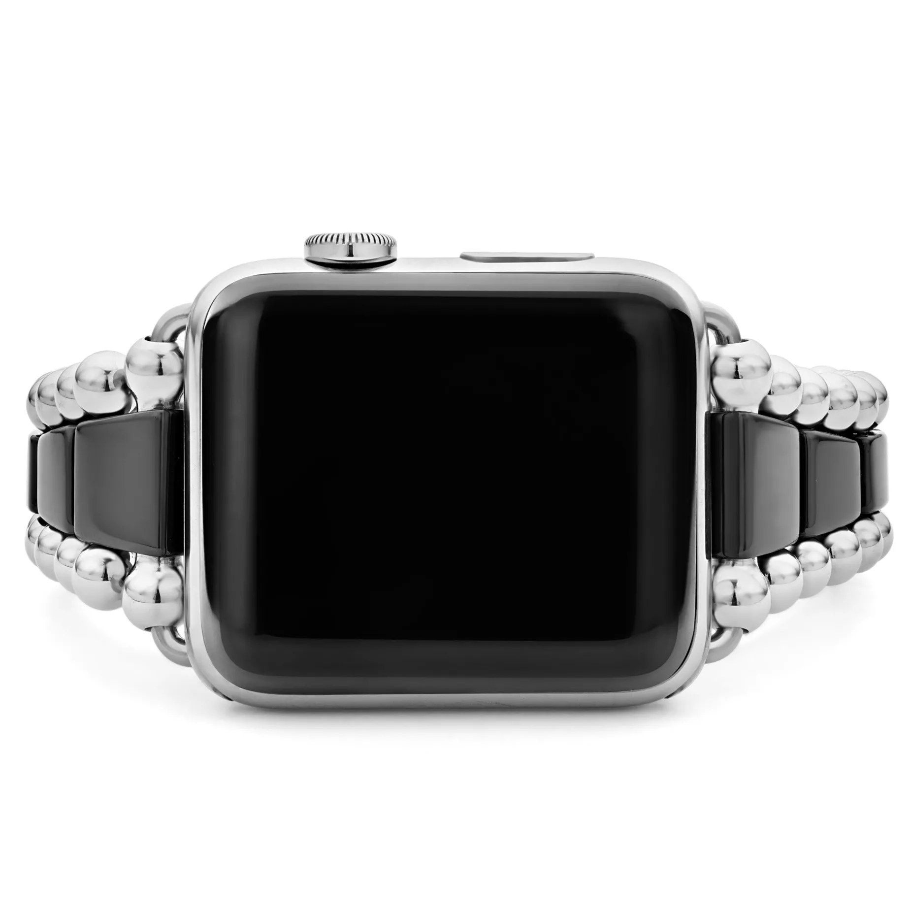 Black Ceramic and Stainless Steel Watch Bracelet-42-49mm