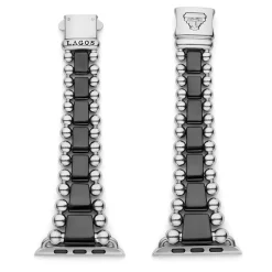 Black Ceramic and Stainless Steel Watch Bracelet-42-49mm
