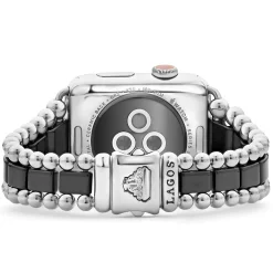 Black Ceramic and Stainless Steel Watch Bracelet-42-49mm