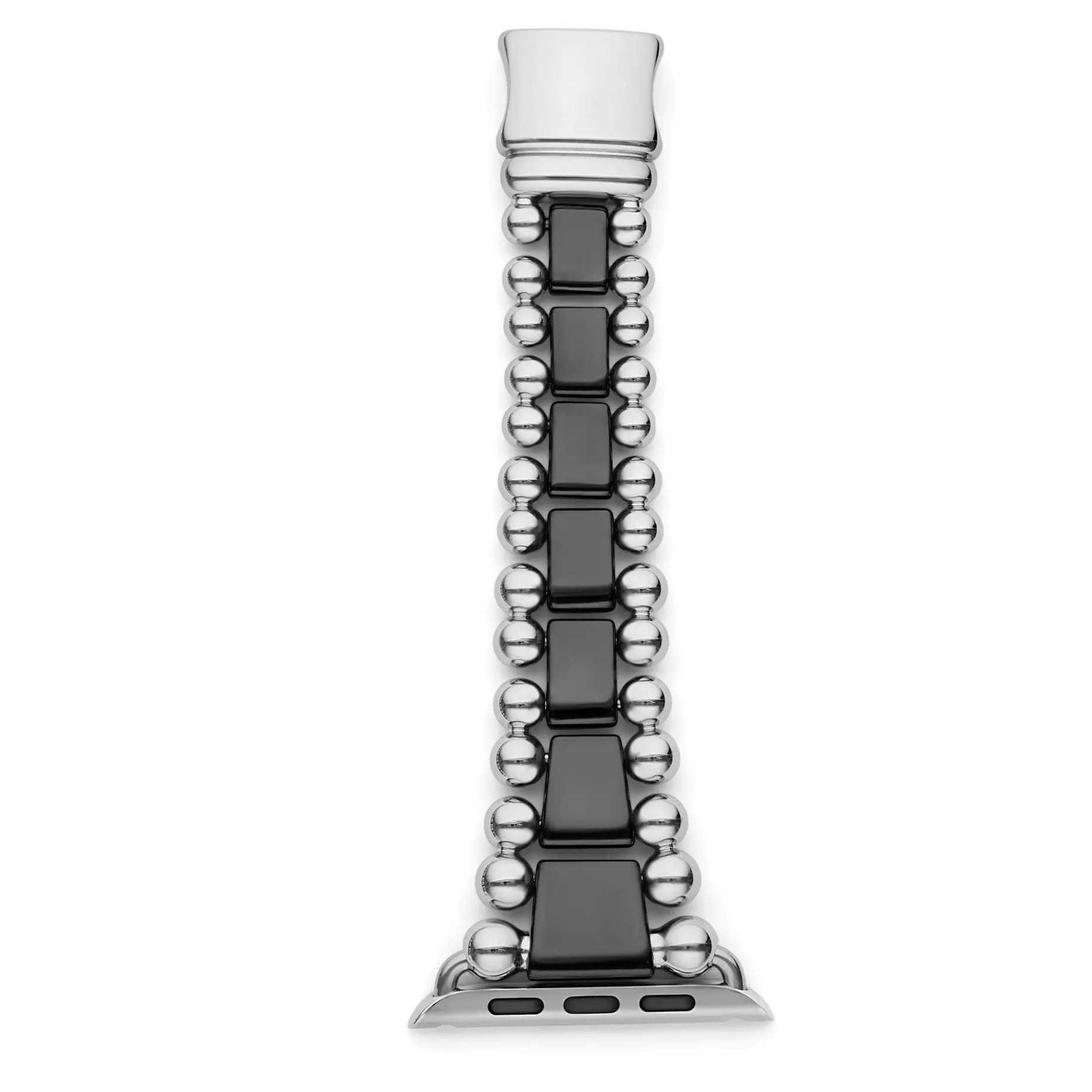 Black Ceramic and Stainless Steel Watch Bracelet-42-49mm