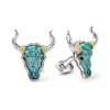 Black Turquoise Long Horn Cufflinks