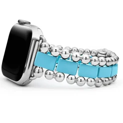 Blue Ceramic and Stainless Steel Watch Bracelet-38-45mm
