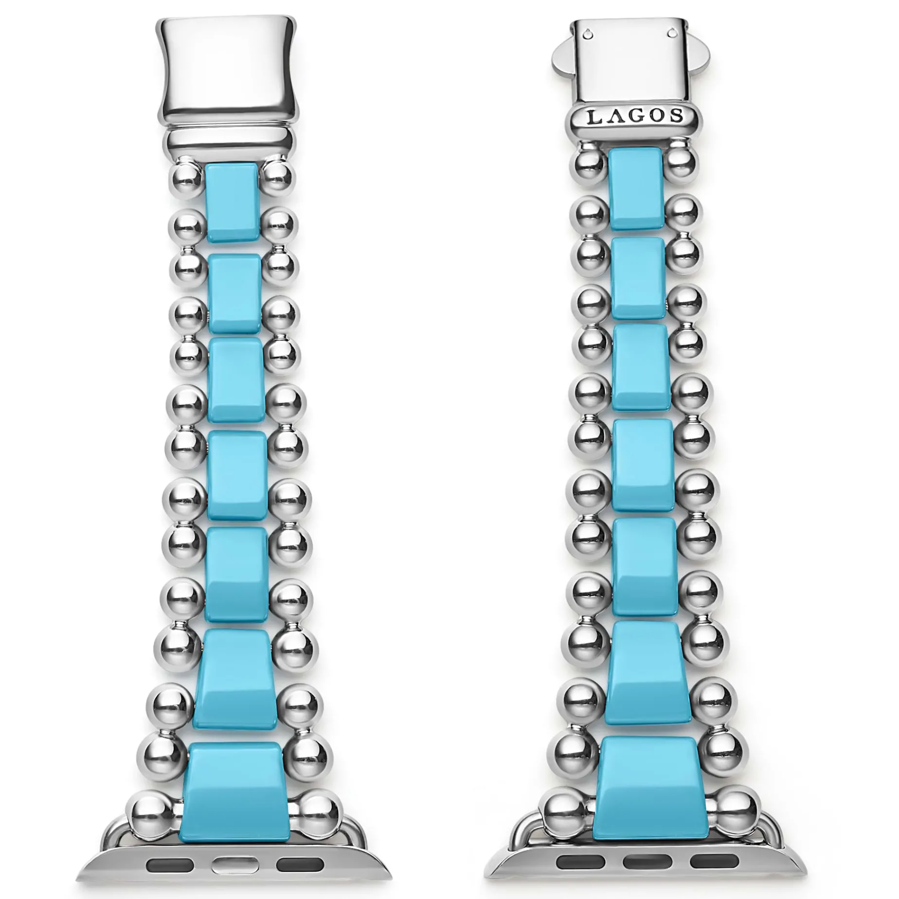 Blue Ceramic and Stainless Steel Watch Bracelet-42-49mm