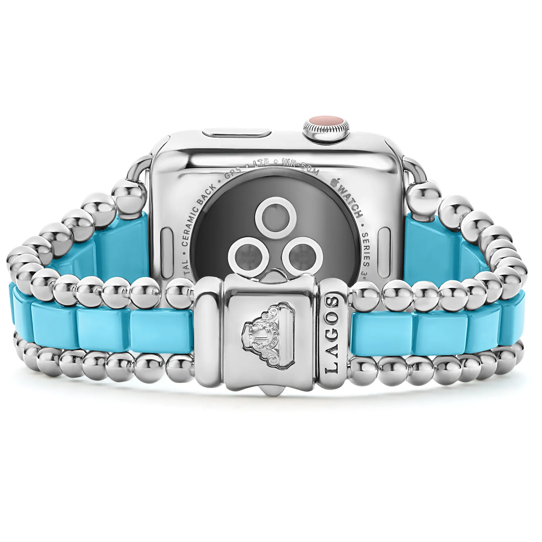 Blue Ceramic and Stainless Steel Watch Bracelet-42-49mm