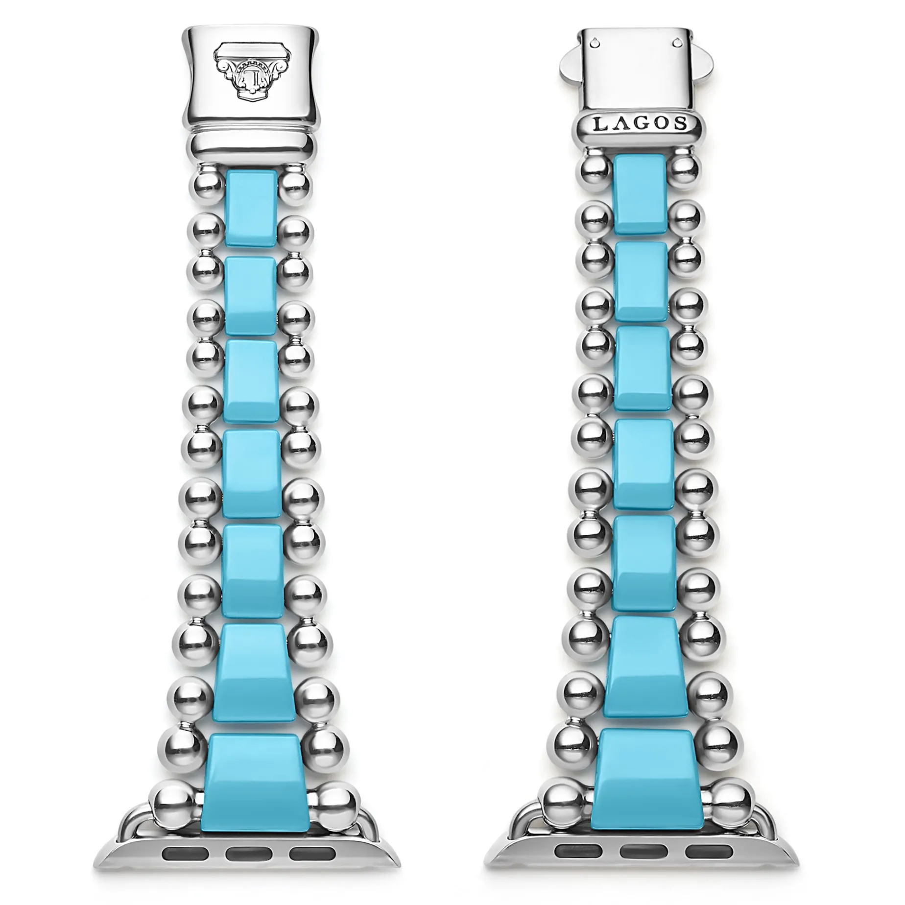 Blue Ceramic and Stainless Steel Watch Bracelet-42-49mm