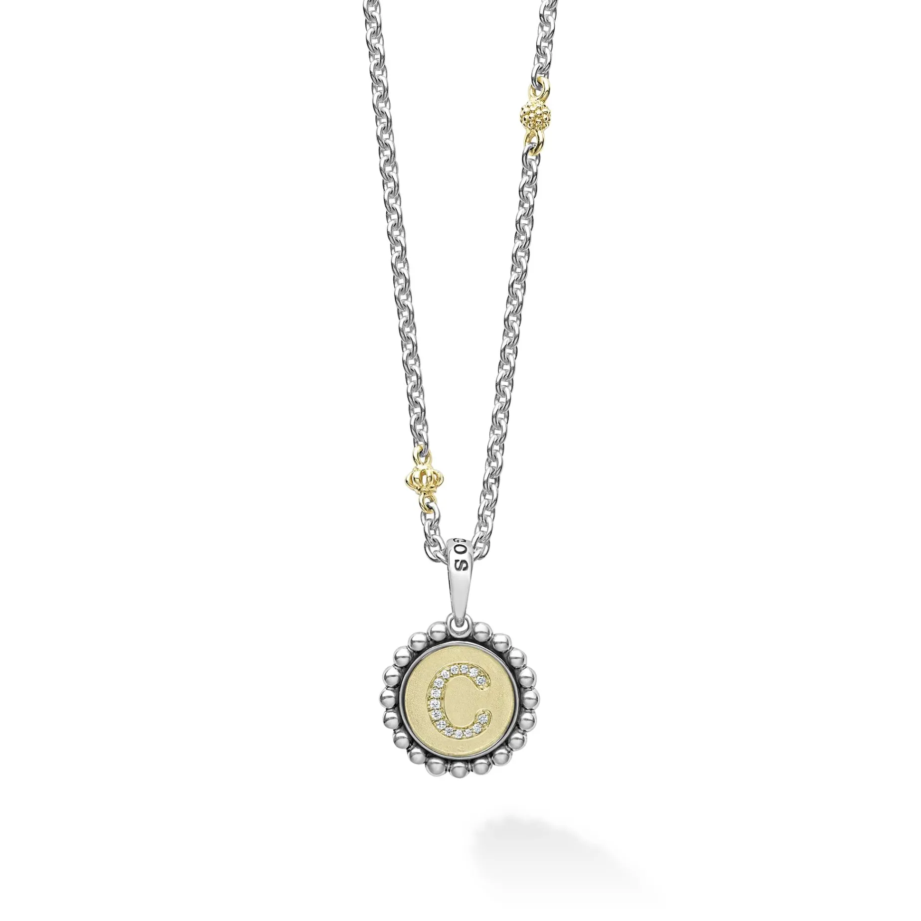 C Initial Diamond Charm Necklace