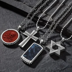 Caviar Beaded Cross Amulet