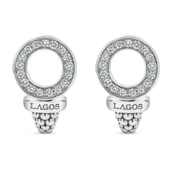 Caviar Circle Diamond Earrings