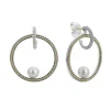Caviar Hoop Pearl Earrings