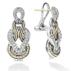Caviar Knot Diamond Drop Earrings