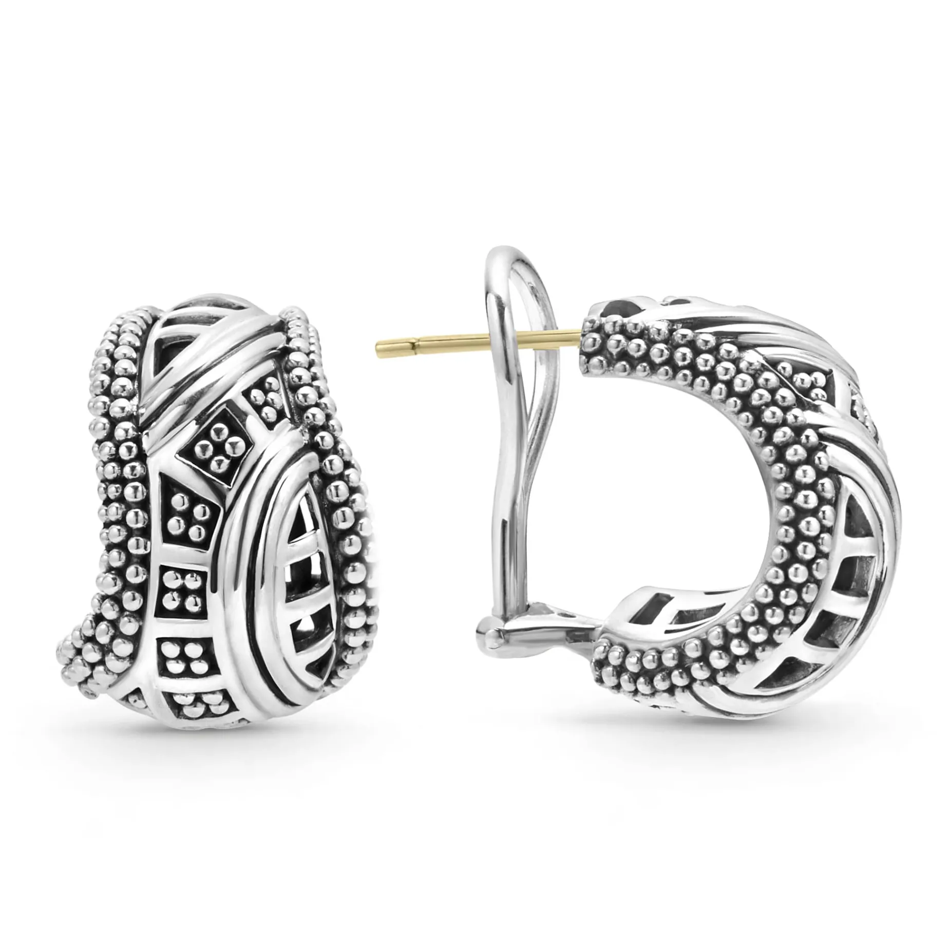 Caviar Omega Clip Earrings