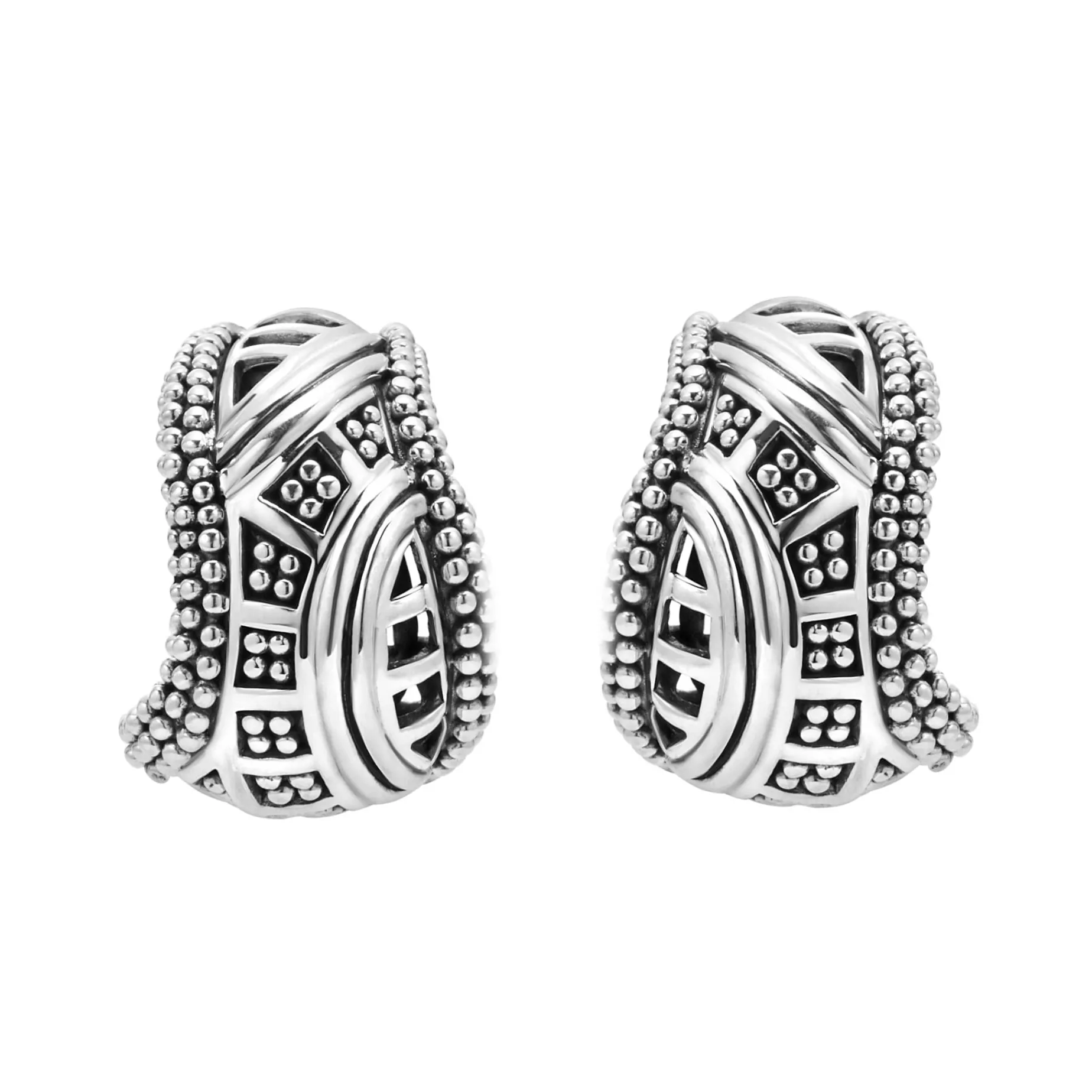 Caviar Omega Clip Earrings