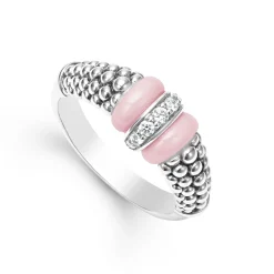 Ceramic and Caviar Diamond Ring