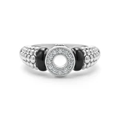 Ceramic and Diamond Circle Ring