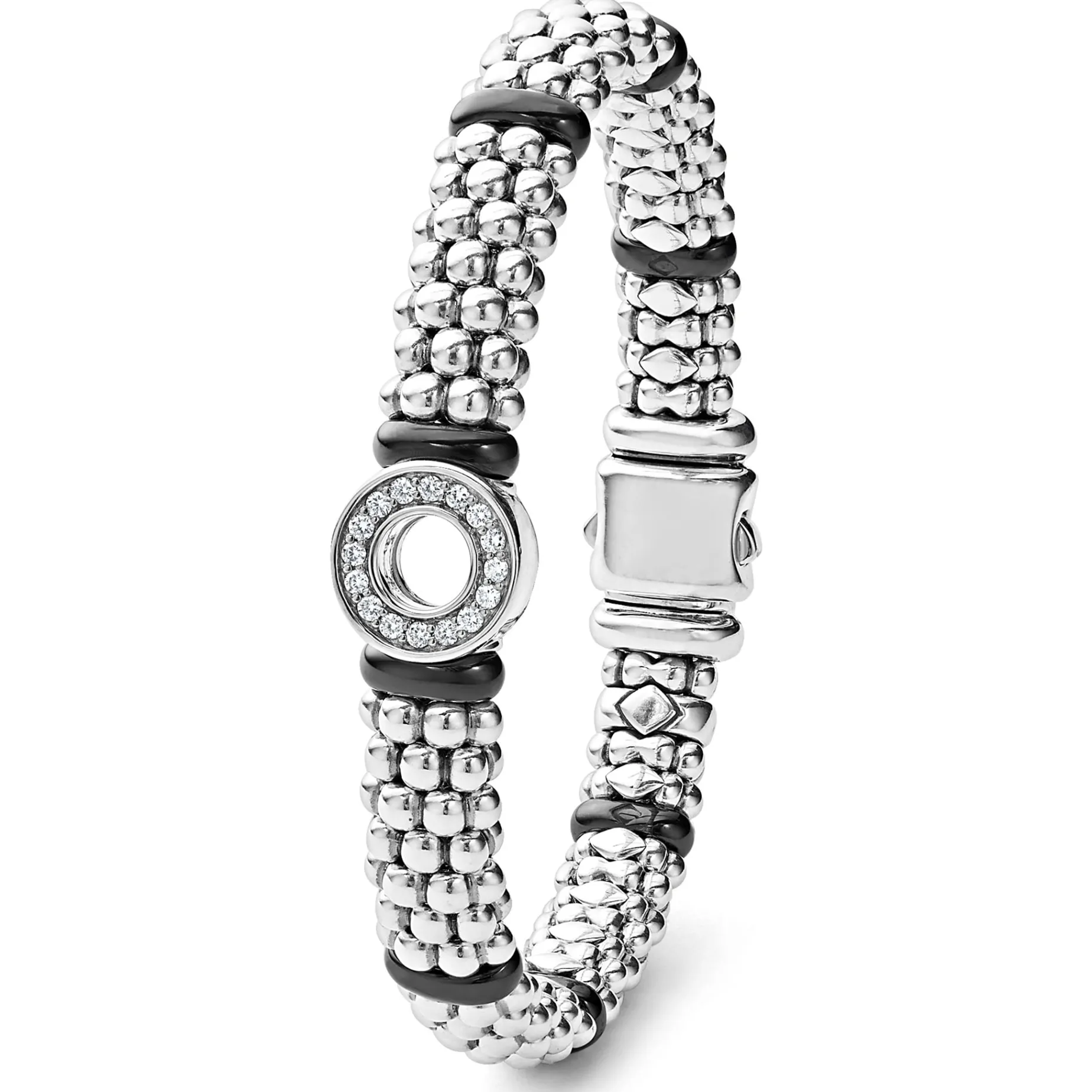Ceramic and Diamond Circle Bracelet | 9mm