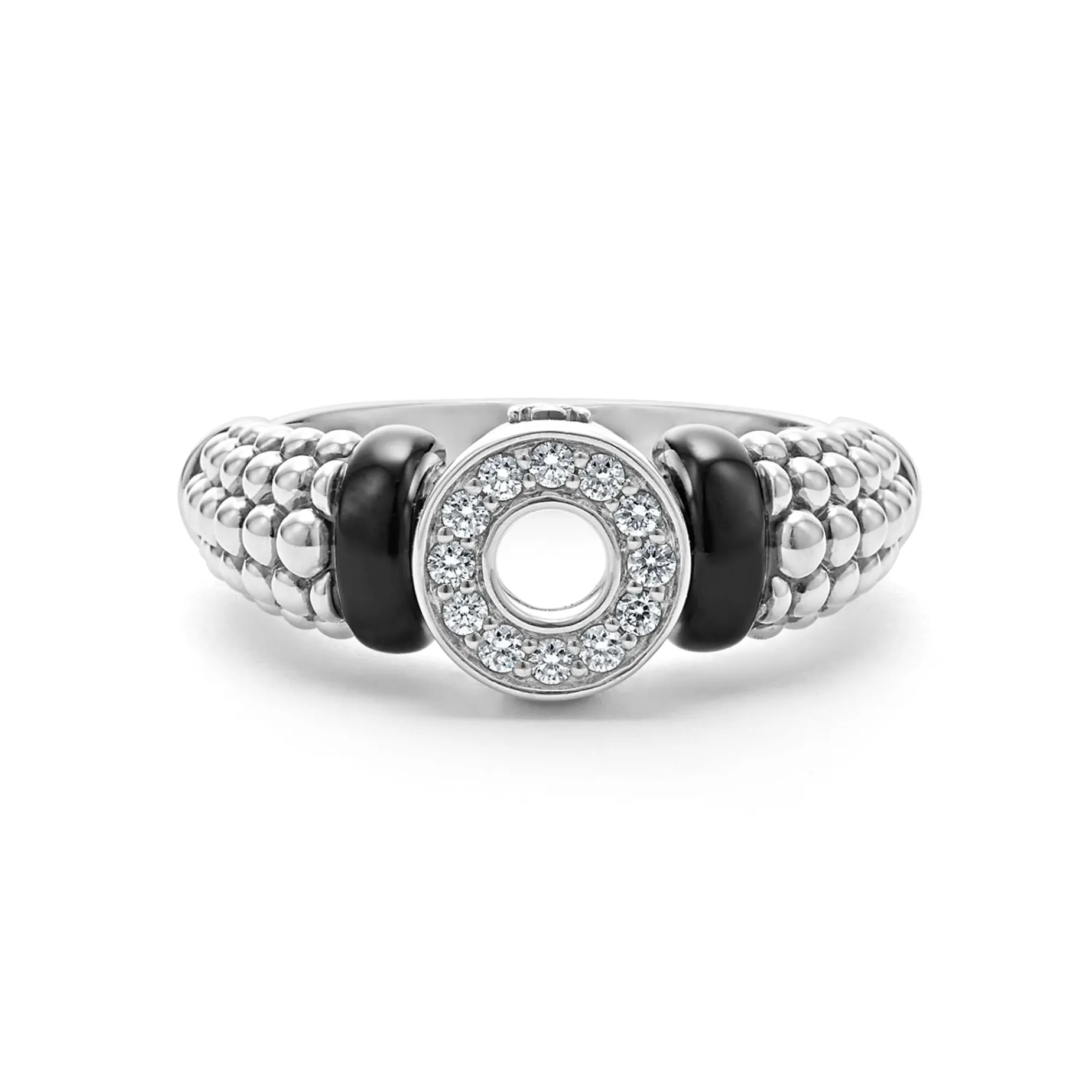 Ceramic and Diamond Circle Ring