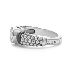 Ceramic and Diamond Circle Ring