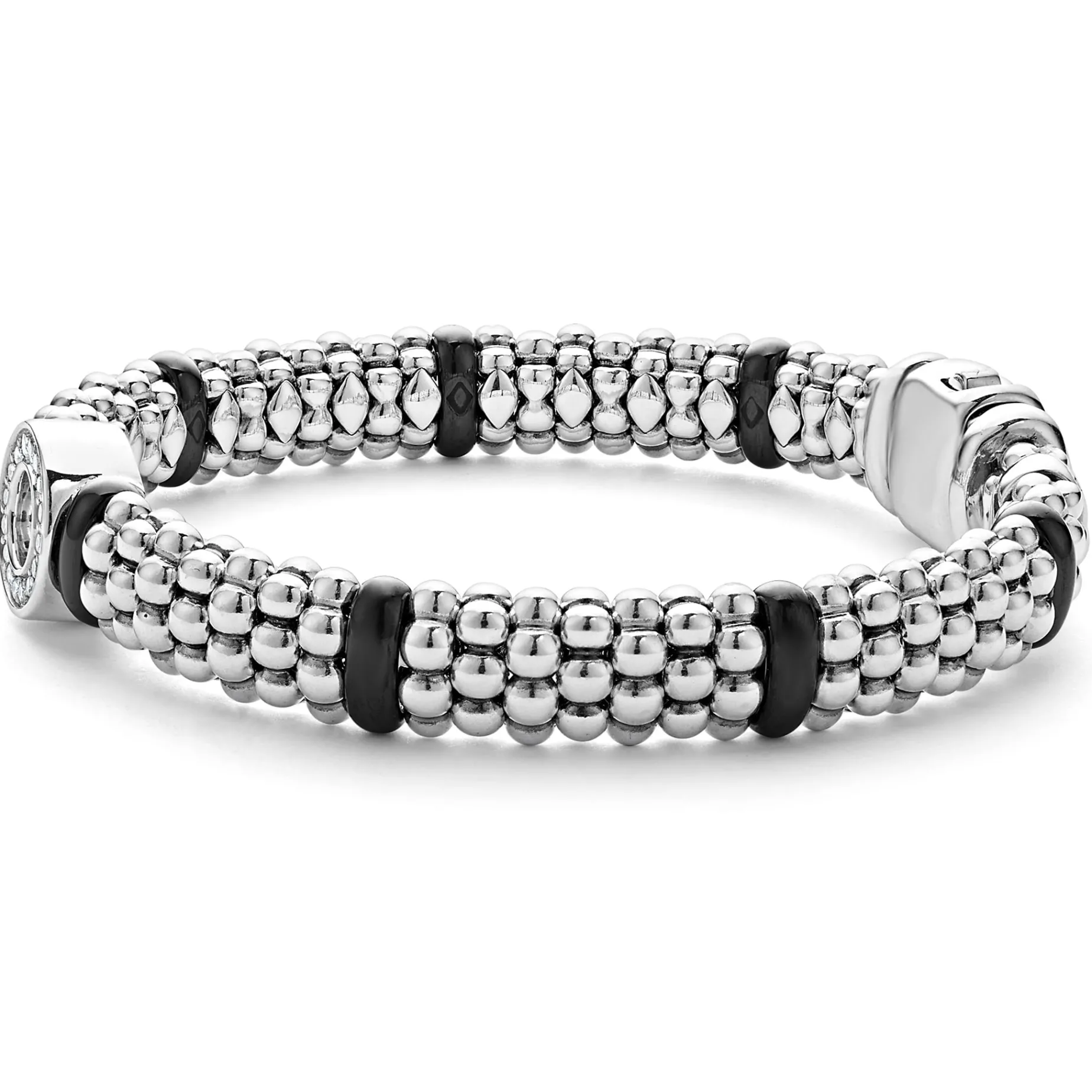 Ceramic and Diamond Circle Bracelet | 9mm