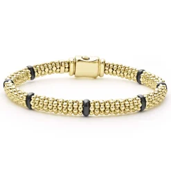 Ceramic and 18K Gold Caviar Bracelet | 6mm