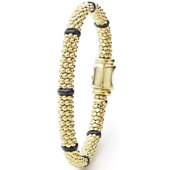 Ceramic and 18K Gold Caviar Bracelet | 6mm