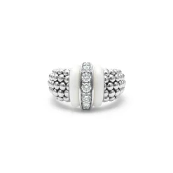 Ceramic Caviar Diamond Ring
