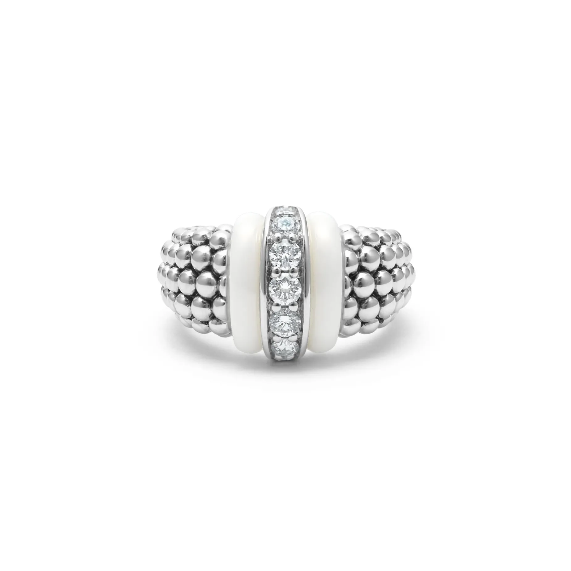 Ceramic Caviar Diamond Ring