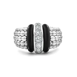 Ceramic Caviar Diamond Ring