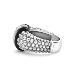 Ceramic Caviar Diamond Ring